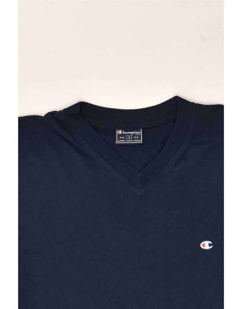 CHAMPION Mens T-Shirt Top Small Navy Blue Cotton | Vintage Champion | Thrift | Second-Hand Champion | Used Clothing | Messina Hembry 