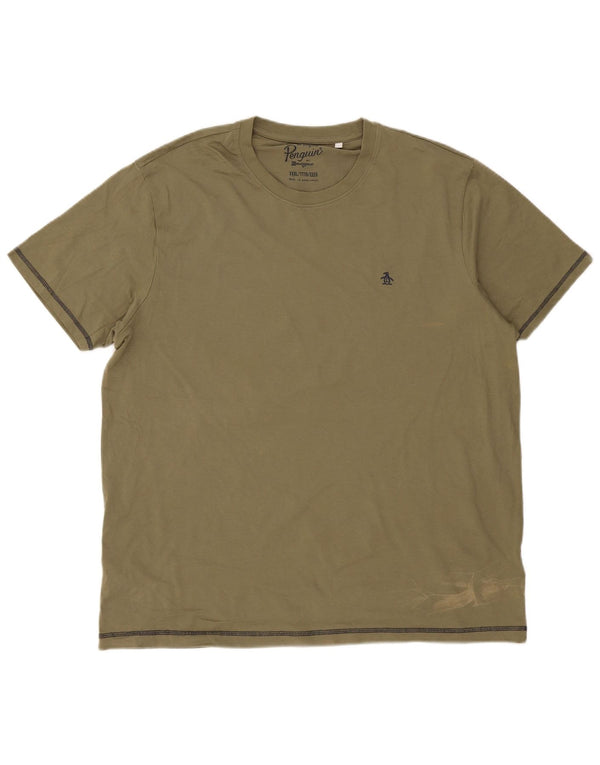 Penguin Mens T-Shirt Top 3XL Green Cotton