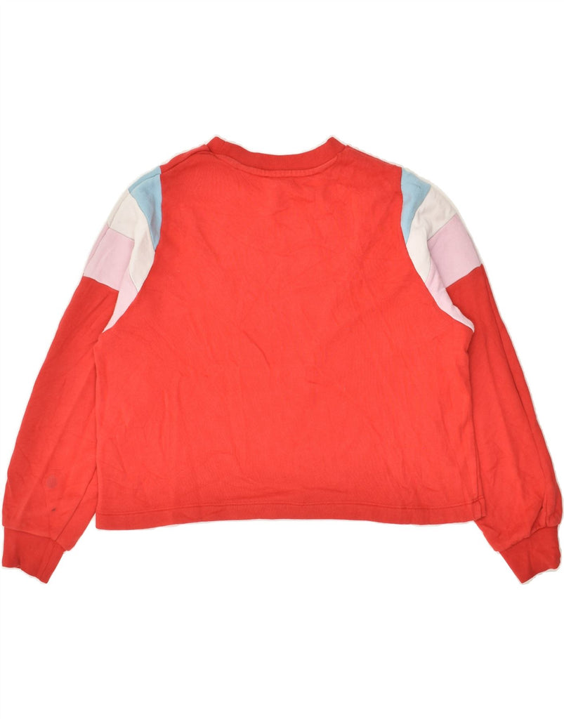 LEVI'S Womens Oversized Crop Sweatshirt Jumper UK 6 XS Red Colourblock | Vintage Levi's | Thrift | Second-Hand Levi's | Used Clothing | Messina Hembry 