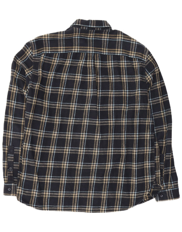 Jack Wills Mens Classic Fit Flannel Shirt XL Navy Blue Check Cotton