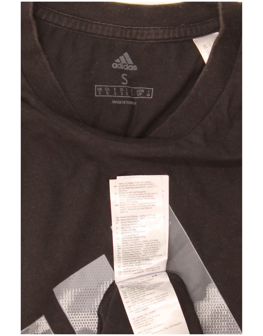 Adidas Mens Graphic T-Shirt Top Small Black Cotton