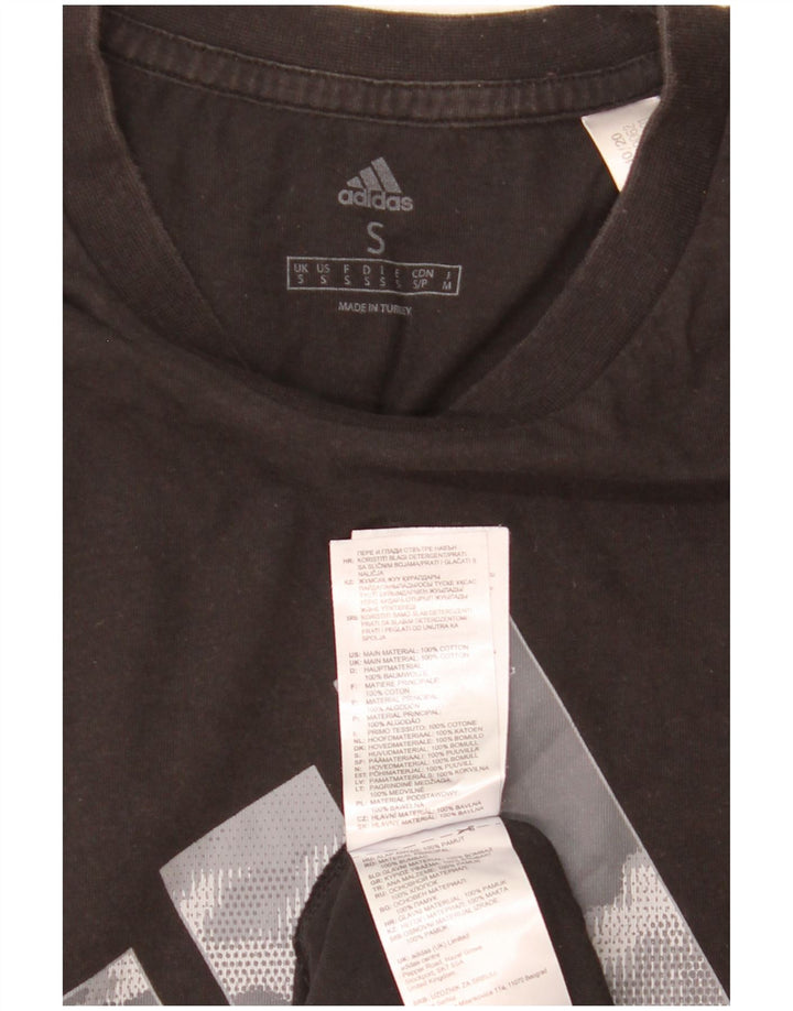 Adidas Mens Graphic T-Shirt Top Small Black Cotton