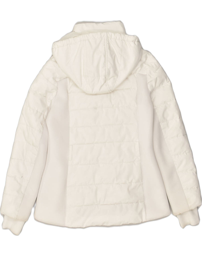 MICHAEL KORS Womens Hooded Padded Jacket UK 14 Medium White Polyester | Vintage Michael Kors | Thrift | Second-Hand Michael Kors | Used Clothing | Messina Hembry 