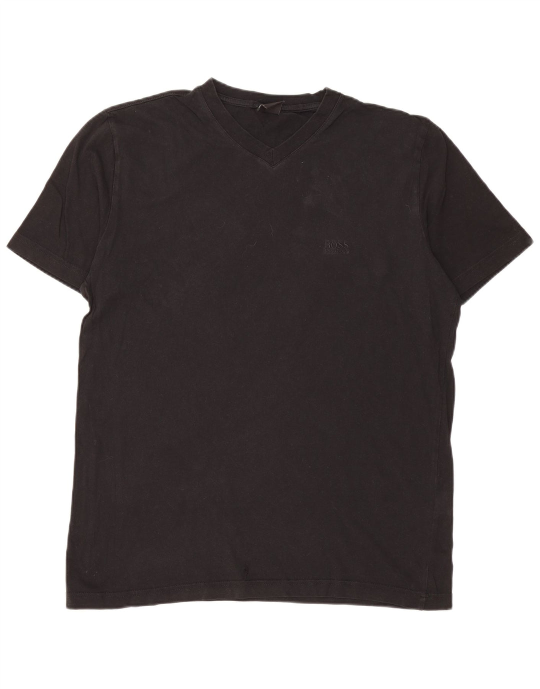 HUGO BOSS Mens T-Shirt Top Large Black Cotton