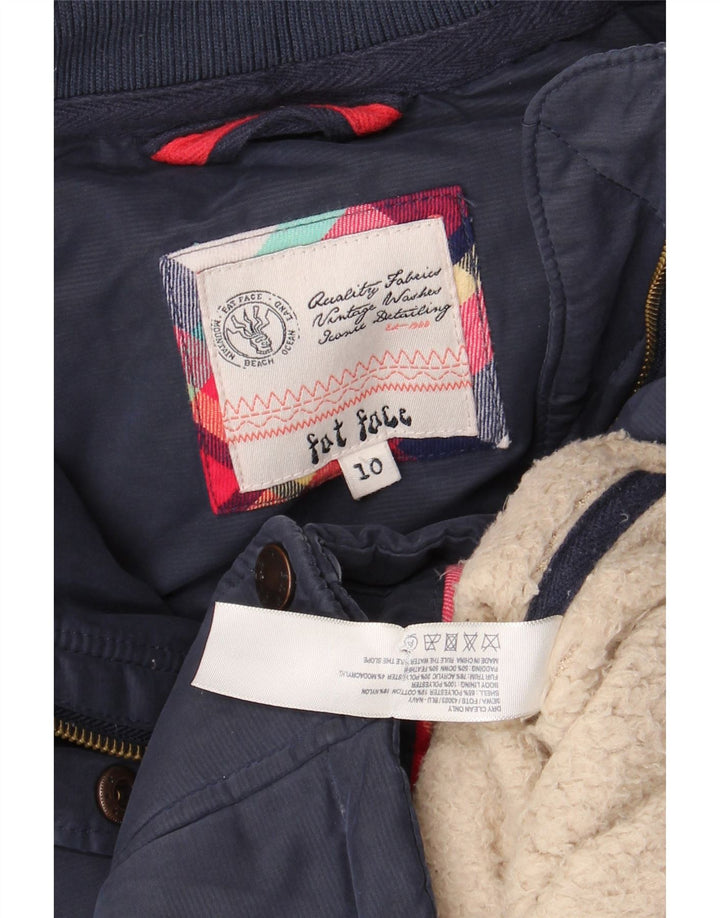 Fat Face Womens Hooded Padded Gilet UK 10 Small  Navy Blue Polyester