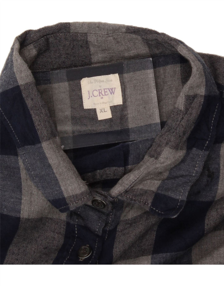 J. CREW Womens Shirt UK 18 XL Navy Blue Check Vintage J. Crew and Second-Hand J. Crew from Messina Hembry 