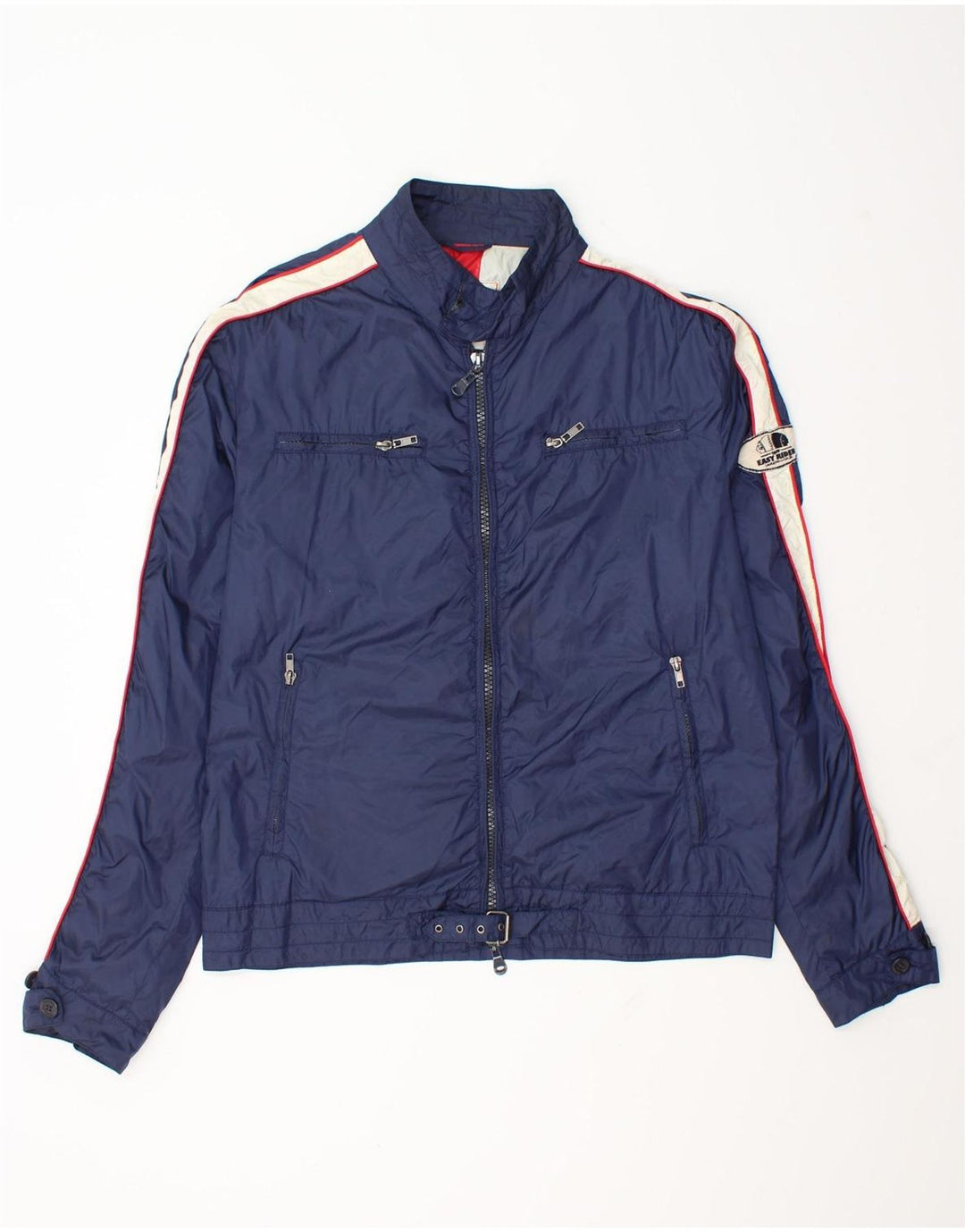 Americanino Mens Bomber Jacket UK 42 XL Navy Blue Colourblock Polyamide