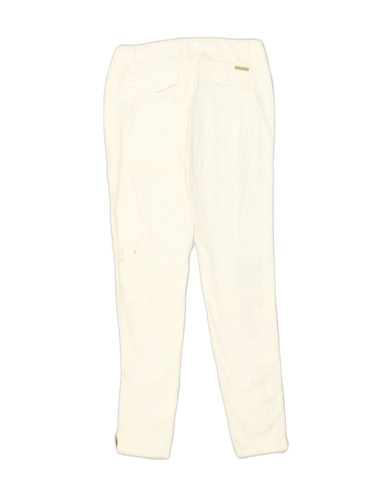 MICHAEL KORS Womens Skinny Chino Trousers US 2 XS W28 L29 White Cotton | Vintage Michael Kors | Thrift | Second-Hand Michael Kors | Used Clothing | Messina Hembry 