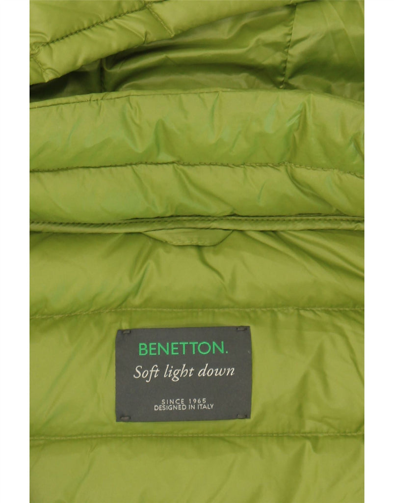 BENETTON Womens Hooded Padded Jacket UK 12 Medium Green Vintage Benetton and Second-Hand Benetton from Messina Hembry 
