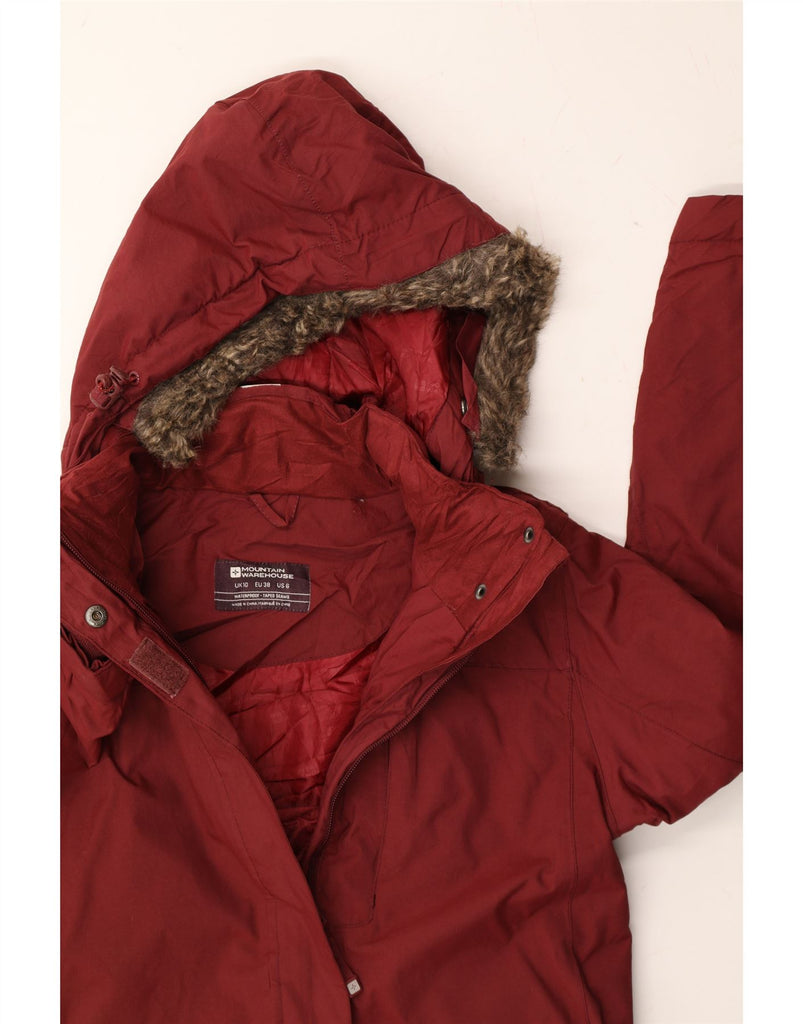 MOUNTAIN WAREHOUSE Womens Hooded Windbreaker Coat UK 10 Small Maroon Vintage Mountain Warehouse and Second-Hand Mountain Warehouse from Messina Hembry 