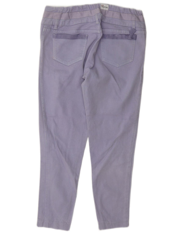 Red Valentino Womens Slim Cropped Trousers W31 L26 Purple Cotton