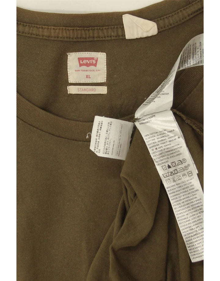 Levi's Mens Standard T-Shirt Top XL Khaki Cotton