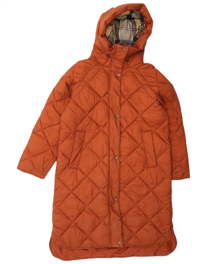 Barbour Womens Hooded Oversized Padded Coat UK 8 Small Brown Polyamide