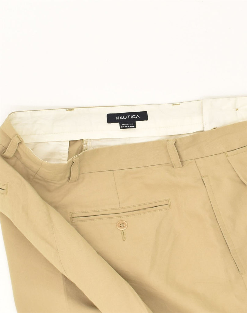 NAUTICA Mens Classic Pegged Casual Trousers W34 L30 Beige Polyester | Vintage Nautica | Thrift | Second-Hand Nautica | Used Clothing | Messina Hembry 