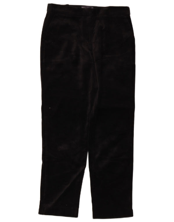 Marks & Spencer Womens Velvet Cropped Trousers UK 8 Small W28 L25 Black