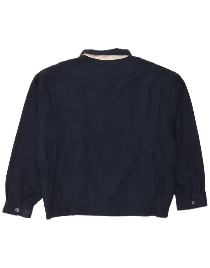 Vintage Mens Bomber Jacket UK 42 XL Navy Blue Polyester