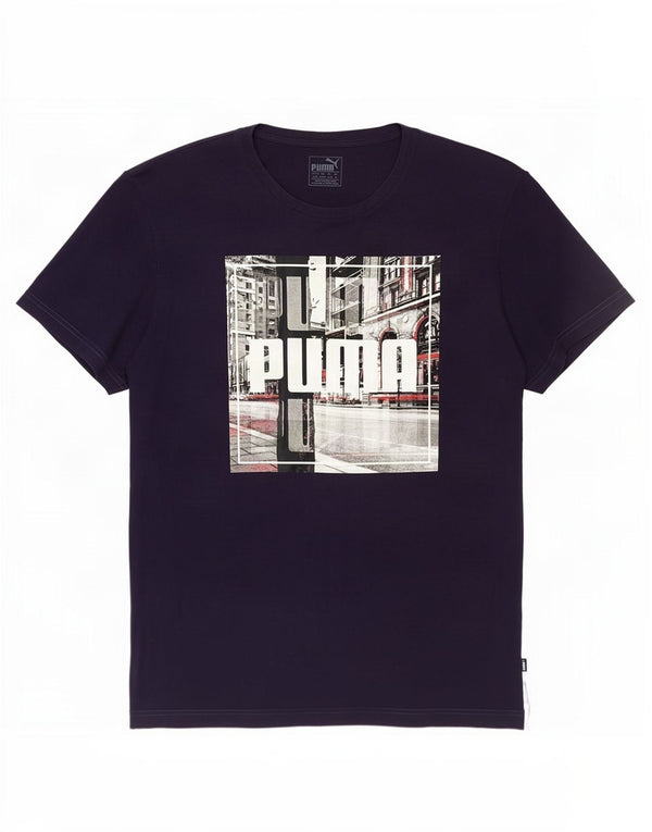 Puma Mens Graphic T-Shirt Top XL Navy Blue