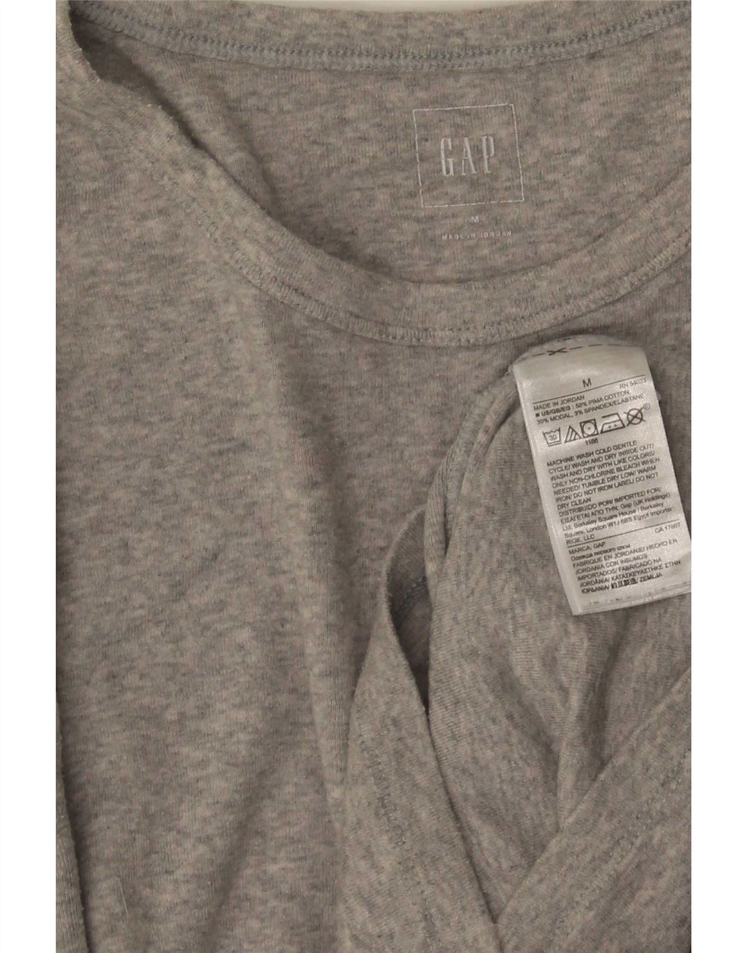 Gap Womens Top Long Sleeve UK 12 Medium Grey Cotton