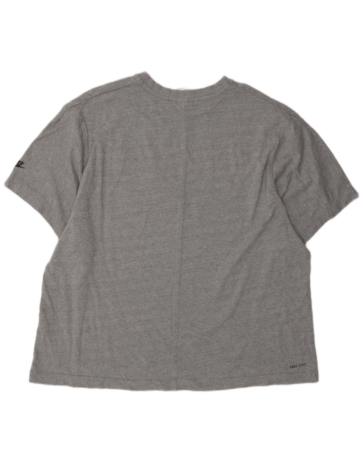 Nike Mens Dri Fit T-Shirt Top 2XL Grey Cotton