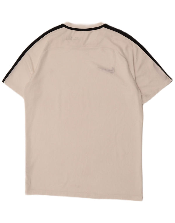 Nike Mens Dri Fit T-Shirt Top Large White Colourblock Polyester