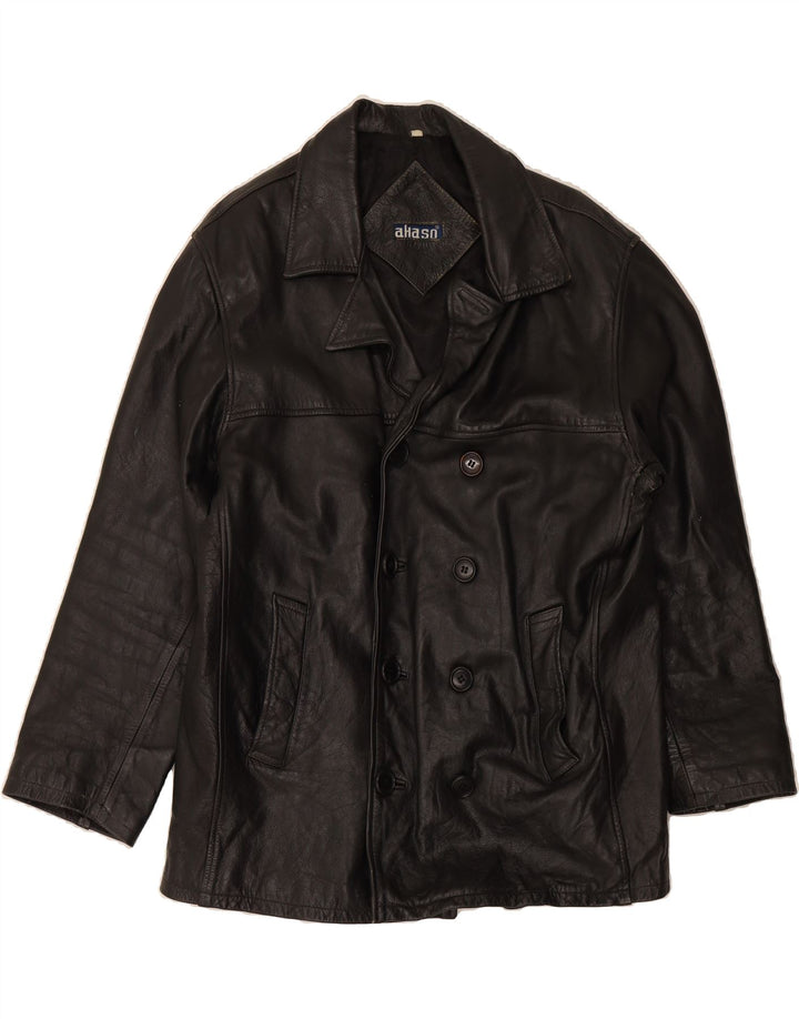 AKASO Mens Leather Jacket UK 38 Medium Black Leather Vintage Akaso and Second-Hand Akaso from Messina Hembry 