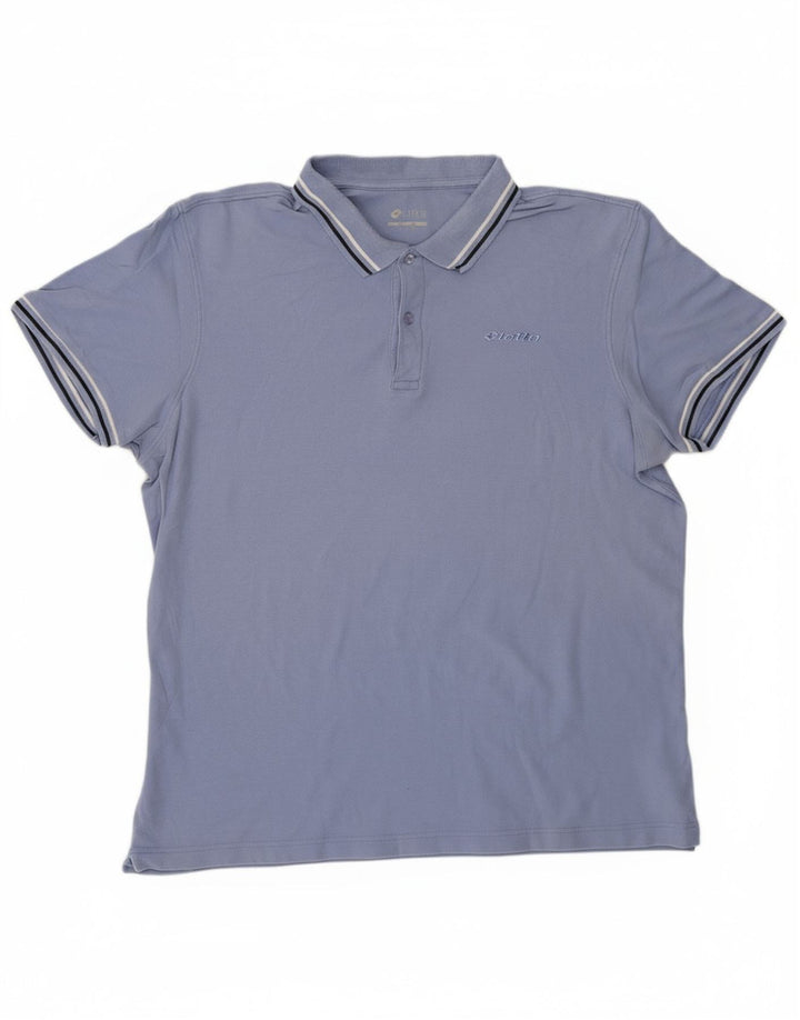 LOTTO Mens Polo Shirt 2XL Purple Cotton