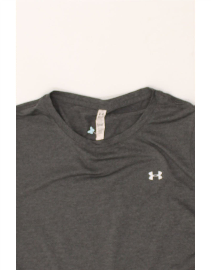 UNDER ARMOUR Womens T-Shirt Top UK 14 Medium Grey | Vintage Under Armour | Thrift | Second-Hand Under Armour | Used Clothing | Messina Hembry 