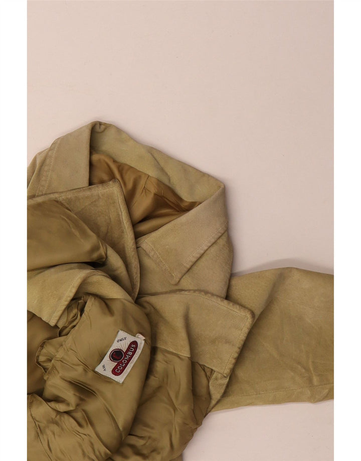 Colombus Mens Suede Jacket UK 38 Medium Yellow