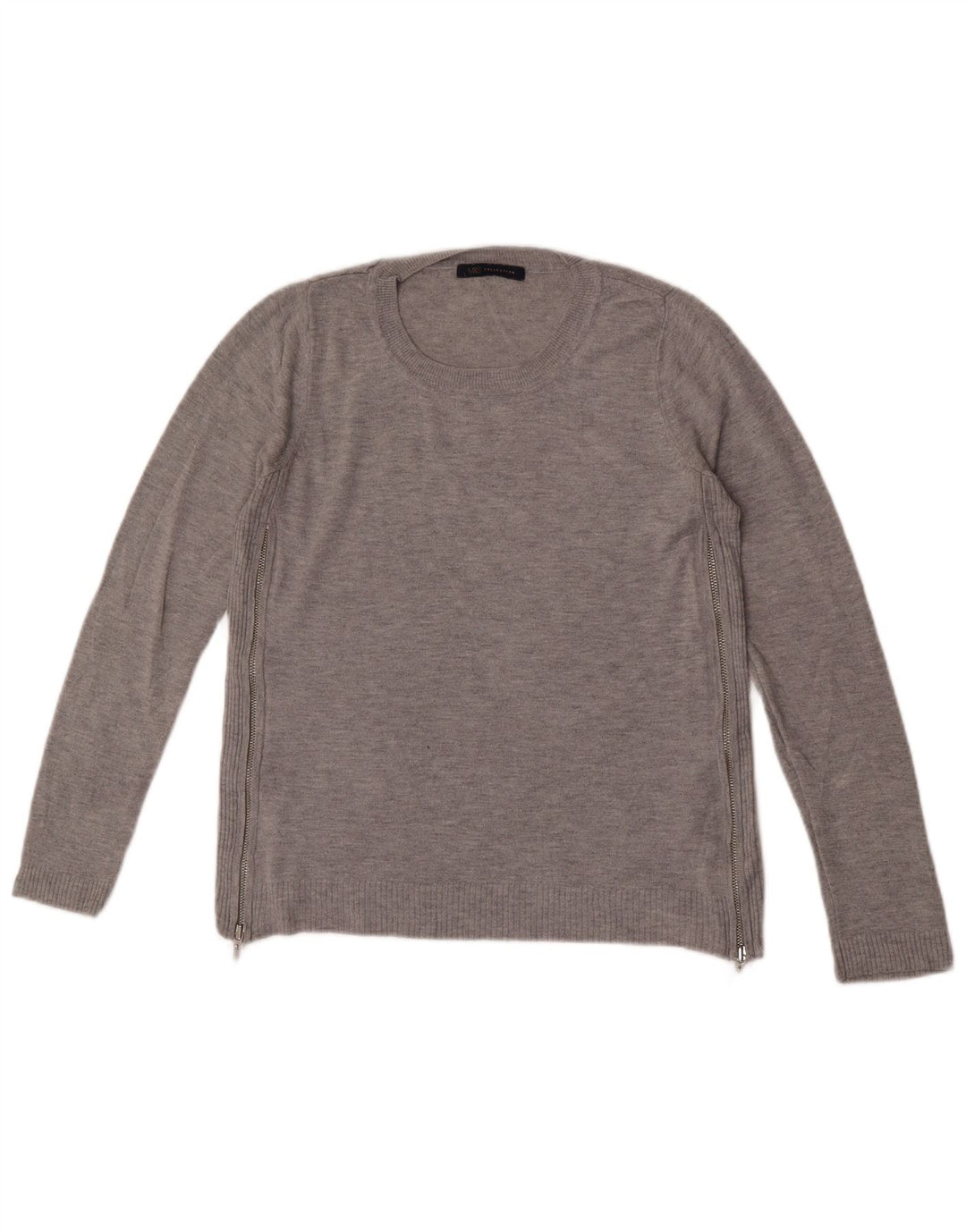 Marks & Spencer Womens Boat Neck Jumper Sweater UK 8 Small Grey Flecked