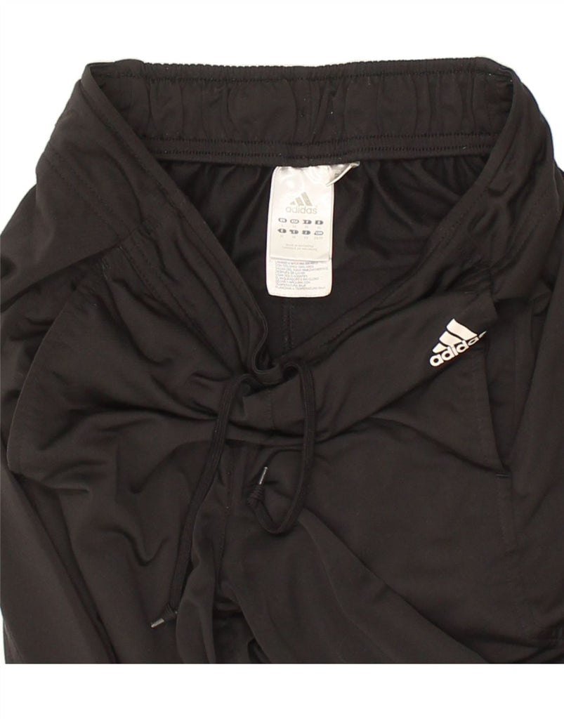 ADIDAS Womens Capri Tracksuit Trousers UK 6 XS  Black Polyester | Vintage Adidas | Thrift | Second-Hand Adidas | Used Clothing | Messina Hembry 