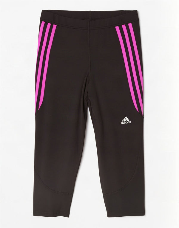 Adidas Womens Capri Leggings UK 12/14 Medium Black Polyester