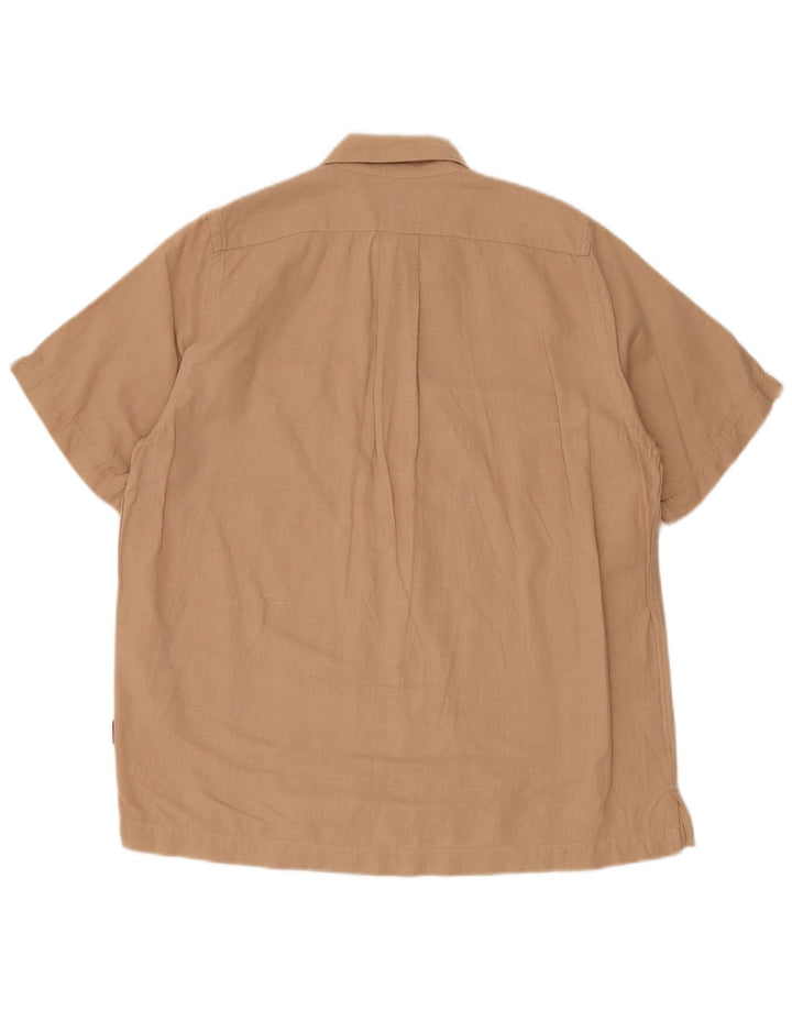 DIADORA Mens Short Sleeve Shirt Medium Beige Cotton