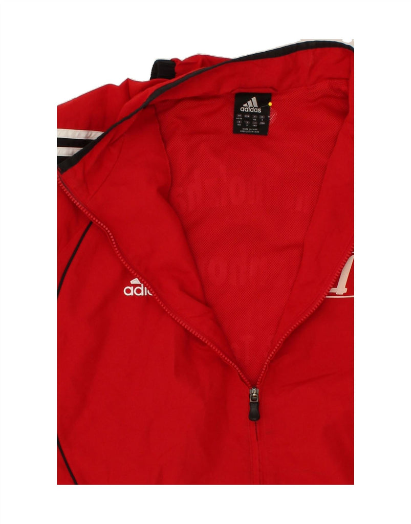 ADIDAS Mens Graphic Tracksuit Top Jacket UK 46/48 XL Red Colourblock | Vintage Adidas | Thrift | Second-Hand Adidas | Used Clothing | Messina Hembry 