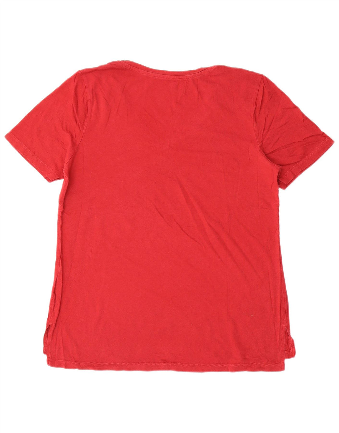 EDDIE BAUER Womens T-Shirt Top UK 16 Large Red Cotton