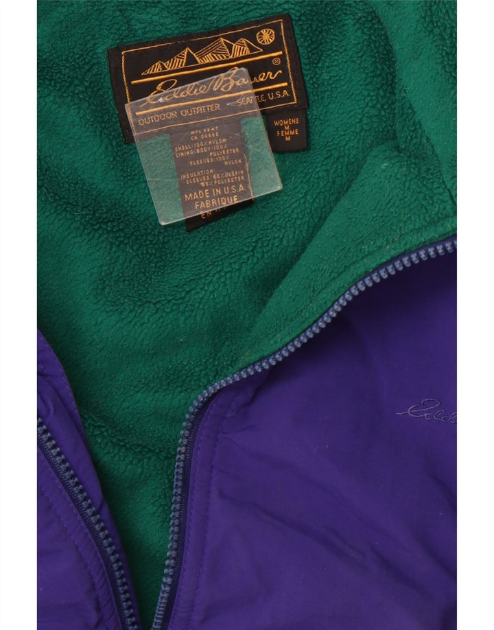 EDDIE BAUER Womens Bomber Jacket UK 14 Medium Purple Nylon