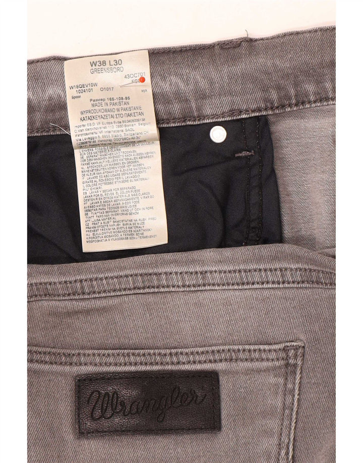 Wrangler Mens Greensboro Slim Jeans W38 L30 Grey Cotton