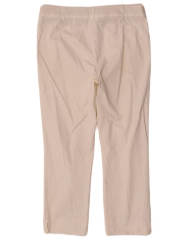 Max Mara Womens Straight Cropped Trousers UK 10 Small W30 L23 White Cotton