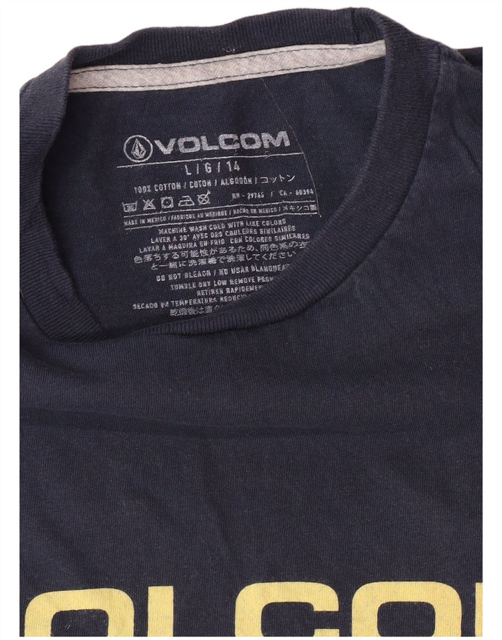 VOLCOM Mens Graphic T-Shirt Top Large Navy Blue Cotton