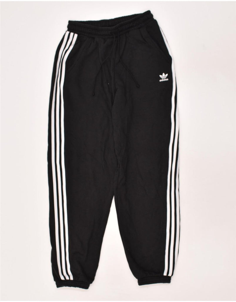 ADIDAS Womens Tracksuit Trousers Joggers UK 10 Small  Black Cotton | Vintage Adidas | Thrift | Second-Hand Adidas | Used Clothing | Messina Hembry 