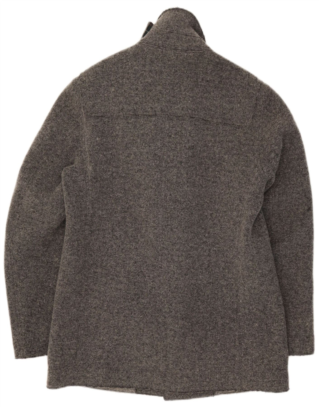 Fred Perry Mens Knit Duffle Jacket UK 40 Large Grey Wool