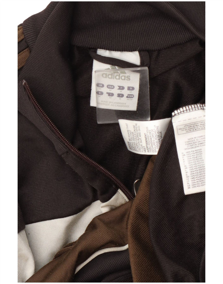 Adidas Mens Tracksuit Top Jacket Medium Brown Colourblock Polyester