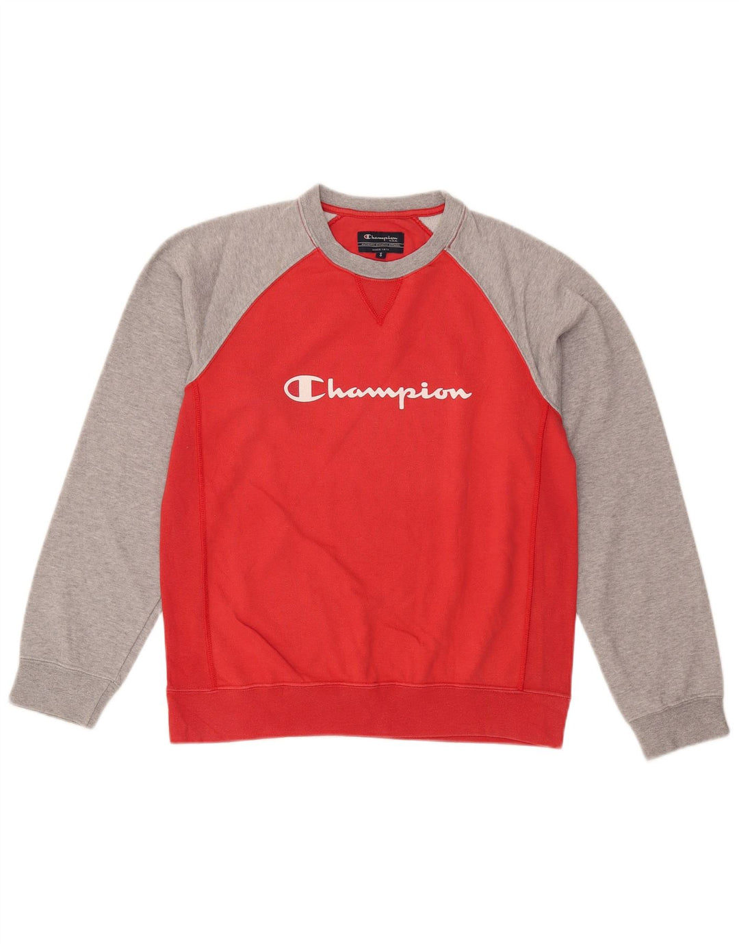 Champion Mens Graphic Sweatshirt Jumper Small Red Colourblock