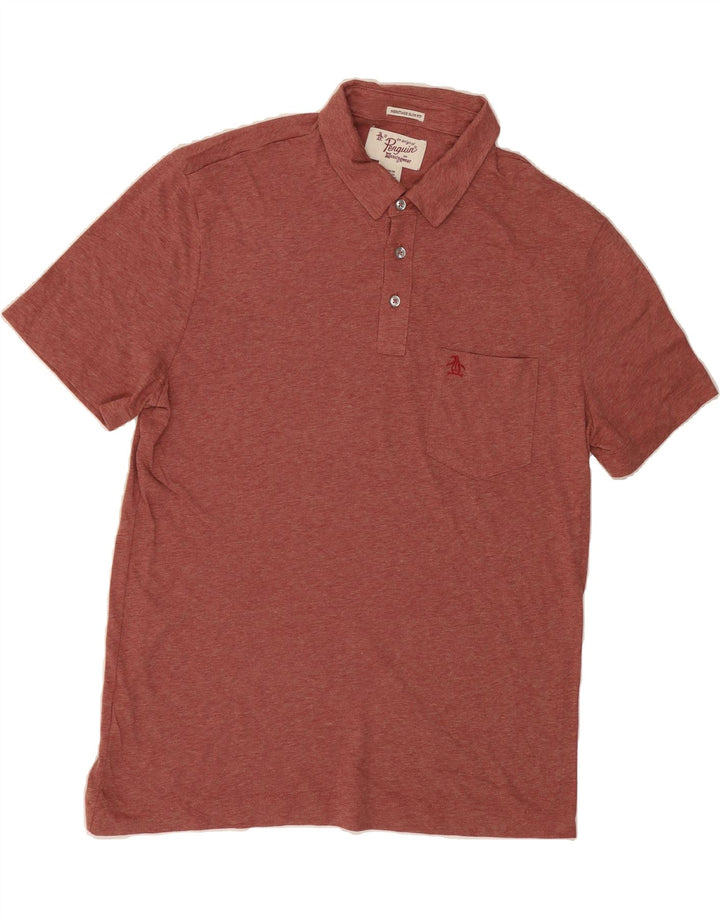 PENGUIN Mens Heritage Slim Fit Polo Shirt Medium Maroon Vintage Penguin and Second-Hand Penguin from Messina Hembry 