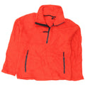 J. CREW Womens Zip Neck Fleece Jumper UK 14 Medium Orange Polyester
