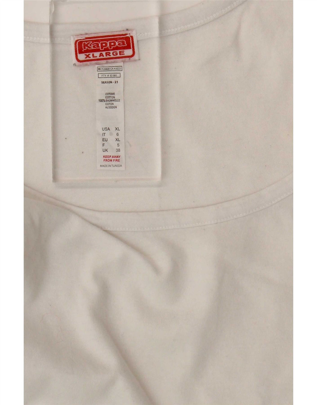 Kappa Womens Vest Top UK 18 XL White Cotton