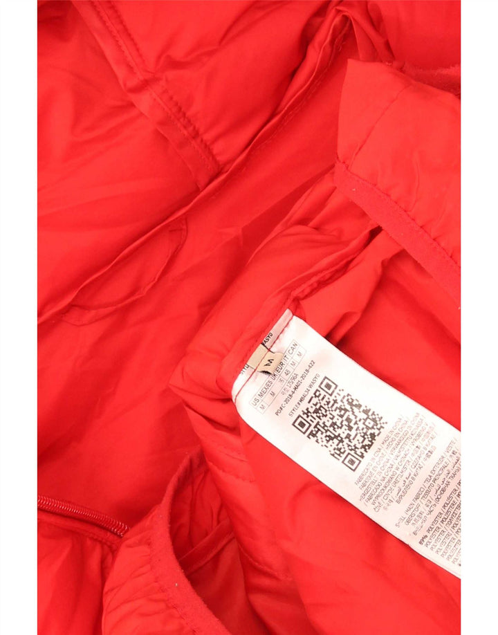 Guess Mens Hooded Padded Jacket UK 40 Medium Red Polyester