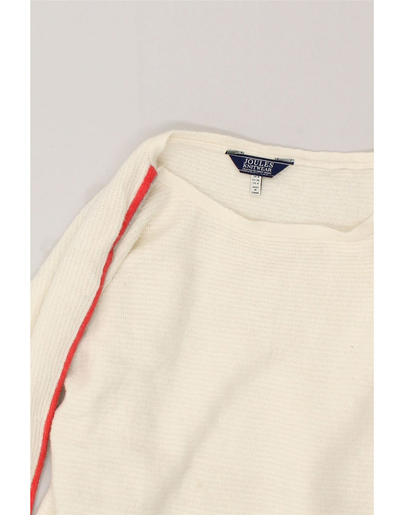 JOULES Womens Boat Neck Jumper Sweater UK 8 Small White Acrylic | Vintage Joules | Thrift | Second-Hand Joules | Used Clothing | Messina Hembry 