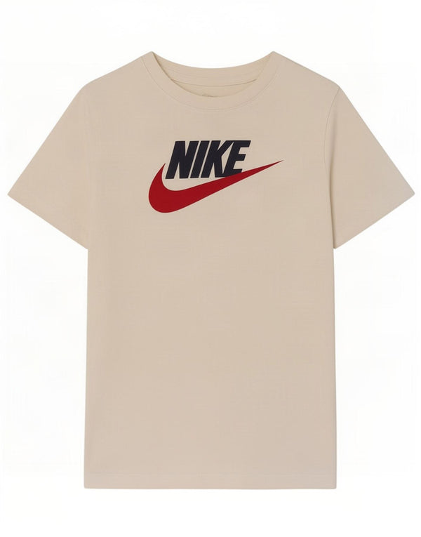 Nike Boys Graphic T-Shirt Top 12-13 Years Large Beige Cotton