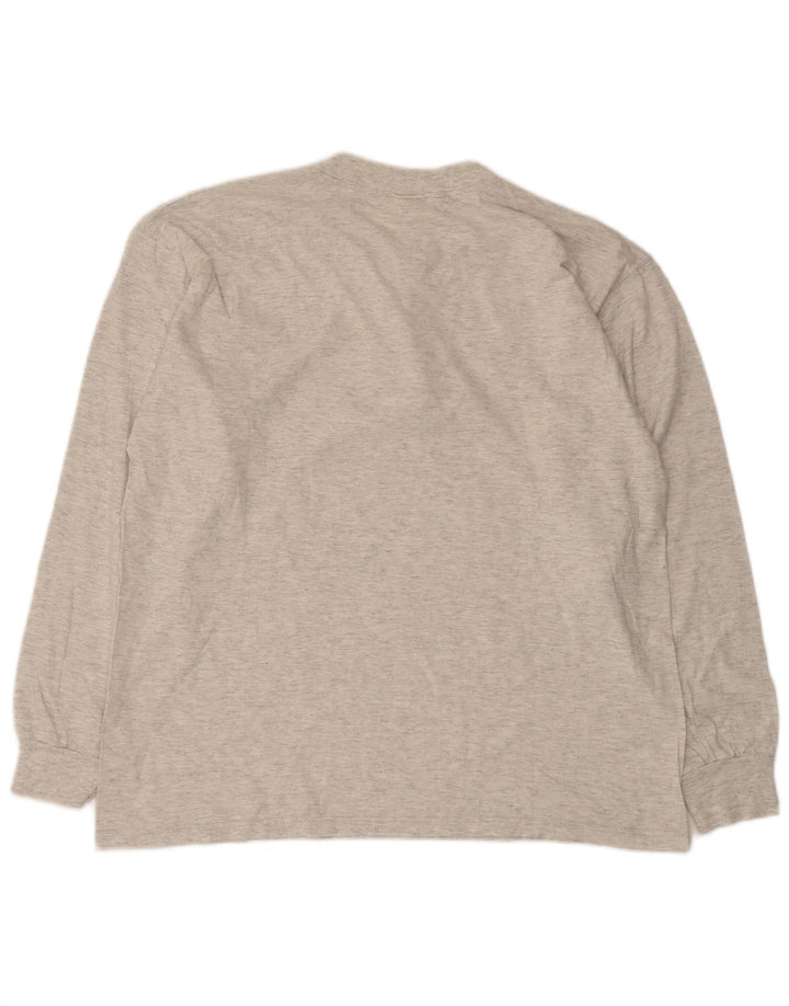 Champion Mens Top Long Sleeve XL Grey Flecked Cotton
