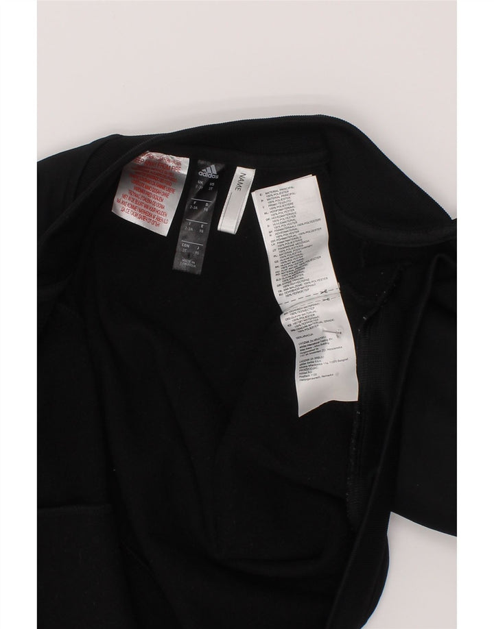 Adidas Boys Tracksuit Top Jacket 2-3 Years Black Colourblock Polyester